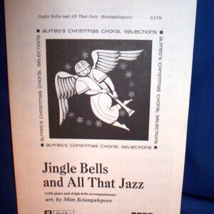 Vintage Sheet Music Jingle Bells and All That Jazz Piano Sleigh Bells Voice 1974